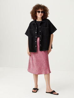 Сатиновая юбка миди (розовый, L) Sela