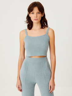 Пушистый кроп-топ (зеленый, L) Sela