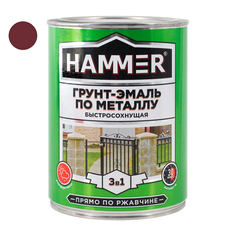 Краски и эмали по металлу и ржавчине грунт-эмаль по металлу HAMMER 0,9кг кр.-коричневая, арт.ЭК000116560
