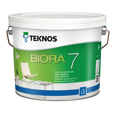 Краски для стен и потолков краска акриловая ТEKNOS Biora 7 база А для стен и потолков 2,7л белая, арт.ЭК000130225 Teknos