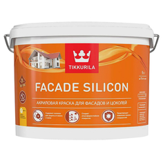 Краски и эмали фасадные краска акриловая фасадная TIKKURILA Facade Silicon база А 9л белая, арт.700011476