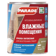 Краски для стен и потолков краска латексная PARADE W100 база А 0,9л белая