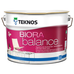 Краски для стен и потолков краска акрилатная ТEKNOS Biora Balance база А для стен и потолков 9л белая, арт.ЭК000130232 Teknos