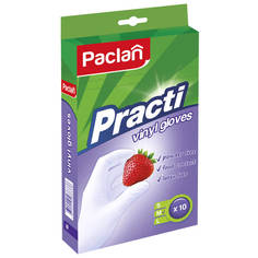 Перчатки одноразовые перчатки PACLAN Practi виниловые р-р M 10шт.