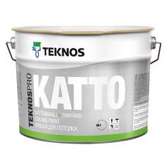 Краски для стен и потолков краска акрилатная ТEKNOS Teknospro Katto для потолков 9л белая, арт.ЭК000135706