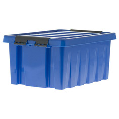 Контейнеры, корзинки, ящики для хранения ящик ROXBOX 16л 40х30х17см с клипсами, крышкой синий