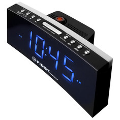 Радиочасы, часы электронные радиочасы FIRST 2420-4 Black с будильником и проекцией Brayer
