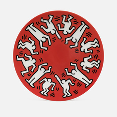 Тарелка Ligne Blanche Keith Haring White On Red Large