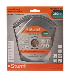 Диск Sturm! 9020-210-30-48T пильный, по дереву, 210x30mm, 48 зубьев