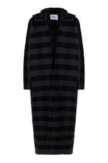 Серо-черное полосатое пальто Balenciaga