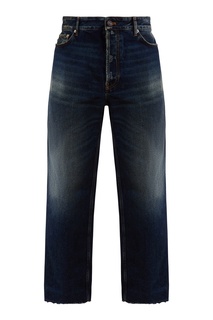 Темно-синие укороченные джинсы Balenciaga
