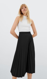 Stradivarius Юбка С Плиссировкой Черный S
