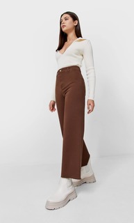 Stradivarius Бесшовные Брюки-Кюлоты Из Твила Коричневый 34
