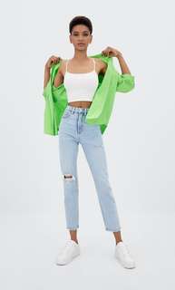Stradivarius Укороченный Бесшовный Топ На Бретелях Цвет Небеленого Полотна M
