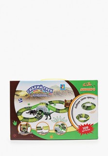 Конструктор 1Toy Гибкий трек "Динопарк", пещера, ворота, 1 машинка, 109 дет