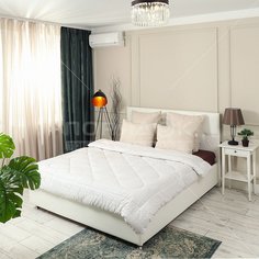 Одеяло 2-спальное, 172 х 205 см, Овечья шерсть, 350 г/м2, зимнее, чехол 100% хлопок, кант