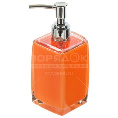 Дозатор для жидкого мыла, пластик, 6.5x5.8x16 см, оранжевый, AS0002D-LD