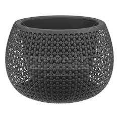 Горшок для цветов пластик, 4 л, 29х20 см, со вставкой, графитовый, Idea, Пирула, М 3101