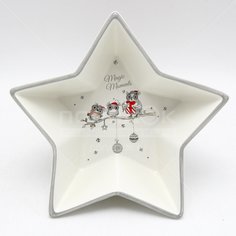 Блюдо доломит, сервировочное, звезда, белое, Daniks, Magic moments