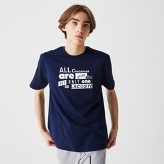 Мужская футболка Lacoste из толстого хлопкового джерси с круглым вырезом
