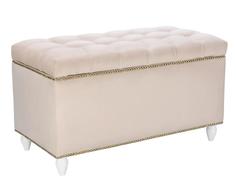 Пуф Leset Classic-03 сундук, Велюр Супернова 01 Молочный, ножки белые