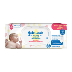 Салфетки влажные Johnson`s baby от макушки до пяточек без отдушки 100шт Johnson's