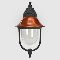 Садовый светильник Amber Lamp настенный медный с чёрным (8252А)
