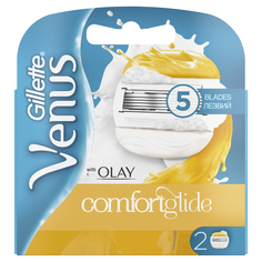 Сменные кассеты для бритвы Gillette venus&olay cо встроенными полосками с гелем для бритья, 2 шт