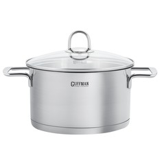 Кастрюля Guffman из нержавеющей стали с крышкой 5,8 л 24 см