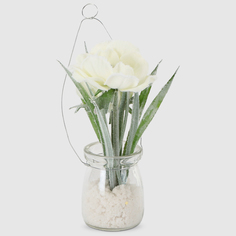Цветок искусственный в вазе Dpi 17см белый