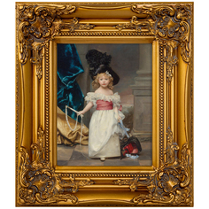 Репродукция картины портрет 3-х летней терезы жирар (object desire) золотой 34x39x4 см.