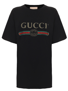 Футболка хлопковая с принтом Gucci