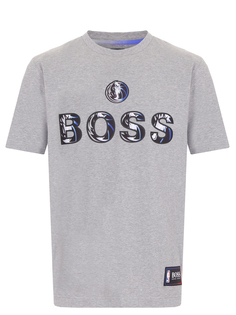 Футболка хлопковая с принтом Boss