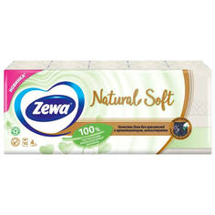 Бумажные носовые платки платки носовые ZEWA Soft Natural 4-слойные 9шт/10уп.