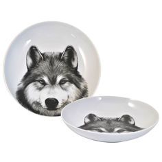 Тарелки тарелка ДОБРУШ Волк 20,5 см глубокая фарфор