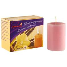 Свечи-столбики, фигурные свеча-столбик CHAMELEON Ваниль 2шт. 4х6см 6ч/г ароматизированная