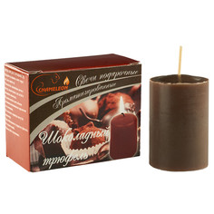 Свечи-столбики, фигурные свеча-столбик CHAMELEON Шоколадный трюфель 2шт. 4х6см 6ч/г ароматизированная