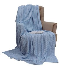 Пледы плед BUENAS NOCHES 180х200см хлопок 100% голубой, арт.9292