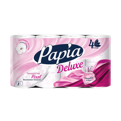 Бумага туалетная бумага туалетная PAPIA Deluxe Paradiso dei Fiori 8 шт/уп. 4-слойные 140 листов парфюмированная