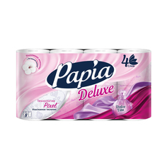 Бумага туалетная бумага туалетная PAPIA Deluxe Dolce Vita 8 шт/уп. 4-слойные 140 листов парфюмированная