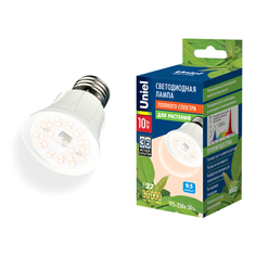 Лампы для растений лампа светодиодная мощность 10Вт полноспектральная цоколь E27 для растений Uniel
