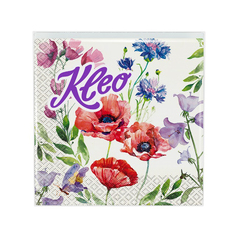 Салфетки с дизайном салфетки KLEO Полевые цветы 3-слойные 33х33см 20шт