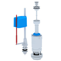 Сливные механизмы для бачка унитаза набор механизмов для унитаза АНИПЛАСТ нижнее подключение 1 режим шток