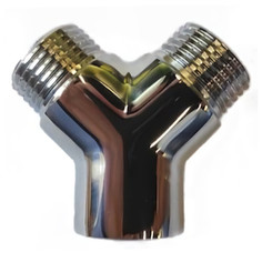 Фитинги тройник Y образный 1/2" ВР/НР/НР латунь резьба хром MPF