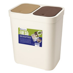 Контейнеры для мусора контейнер для мусора ATMOSPHERE 15л 2 секции 30х21,5х33,8см раздельный сбор пластик, нерж.сталь Atmosphere®