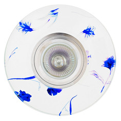 Светильники точечные круглые светильник встраиваемый DE FRAN Классика GU5.3 роспись хром белый