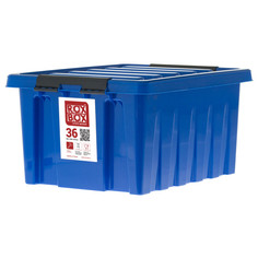 Контейнеры, корзинки, ящики для хранения ящик ROXBOX 36л 50х39х25см с клипсами, крышкой синий