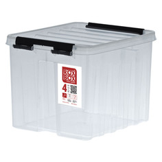 Контейнеры, корзинки, ящики для хранения ящик ROXBOX 4л 21х17х18см с клипсами, крышкой прозрачный