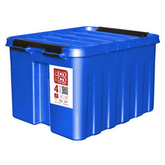 Контейнеры, корзинки, ящики для хранения ящик ROXBOX 4л 21х17х18см с клипсами, крышкой синий