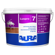 Краски для стен и потолков краска в/д AURA Luxpro 7 база А интерьерная 9л белая, арт.11164